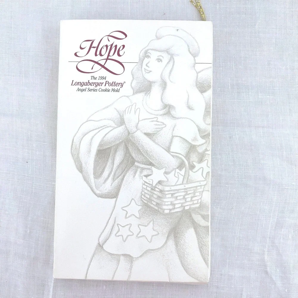 Longaberger Pottery 1994 Angel of Hope Cookie Mold‎ Limited Edition Christmas